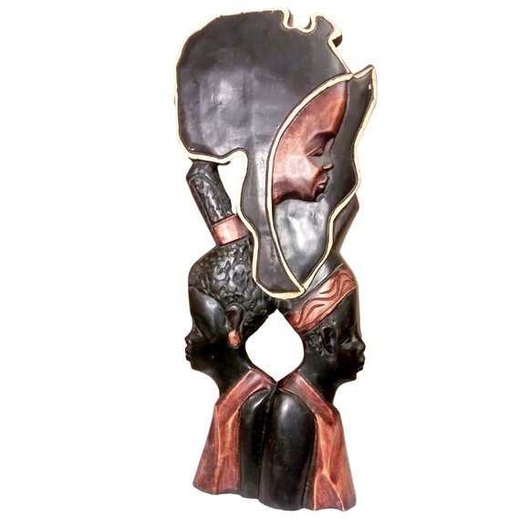 Vintage African Sculptural Wall Hanging , Home Decor, African Wood Carving, Art - Picture 15 of 16